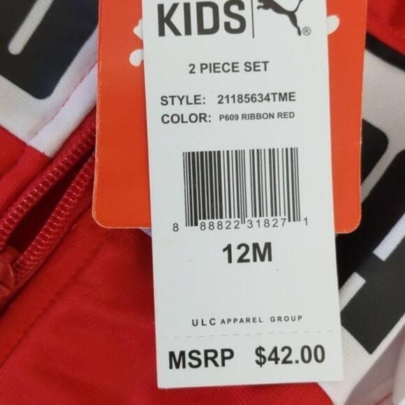 Puma red white & black 2 pc. tract suit 12M(NWT) MSRP$42 - Picture 8 of 13